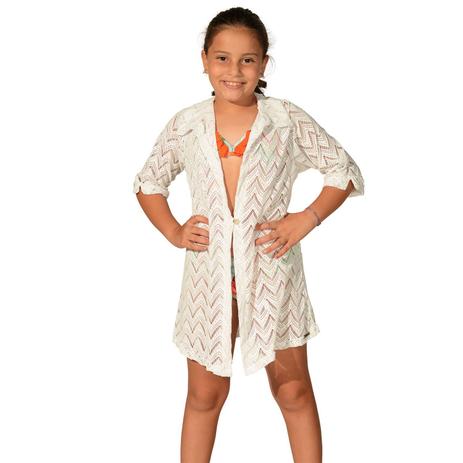 Camisão Saida de Praia Infantil Renda - Stw moda Menor preço em Camisão Saida de Praia Infantil Renda - Stw moda
