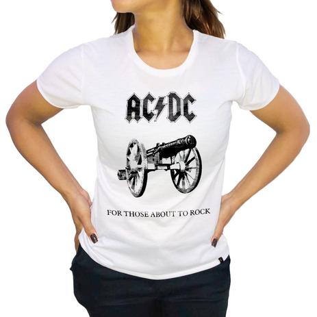camisa ac dc feminina