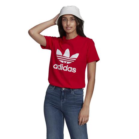 Camiseta Adidas Algodão Trefoil Feminina Menor preço em Camiseta Adidas Algodão Trefoil Feminina