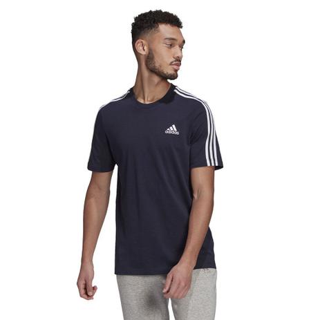 Camiseta Adidas Essentials 3 Stripes Masculina - Marinho - Camisa e Camiseta  Esportiva - Magazine Luiza