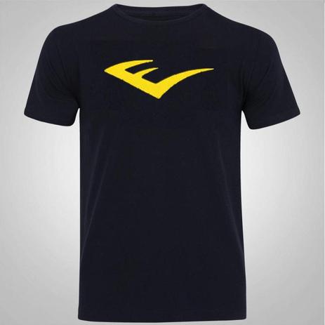 Camiseta Algodao Basica Preto Logo Amarelo Gg Everlast Menor preço em Camiseta Algodao Basica Preto Logo Amarelo Gg Everlast