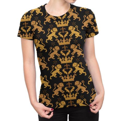 Camiseta Baby Look Feminina Leão Real Estampa Total - Over fame é boa?