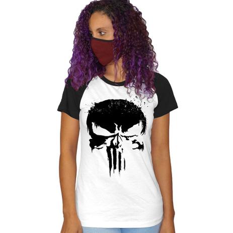 Camiseta Babylook Justiceiro Caveira Skull Punisher Geek Hq - Viral Society  - Camiseta Feminina - Magazine Luiza