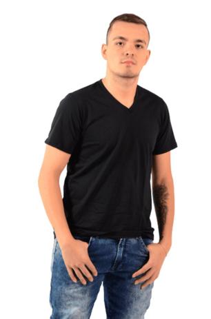 Camiseta básica masculina Algodão gola V manga curta Fio 30 tradicional  uniforme moda casual colorida - Aristem - Camiseta Masculina - Magazine  Luiza