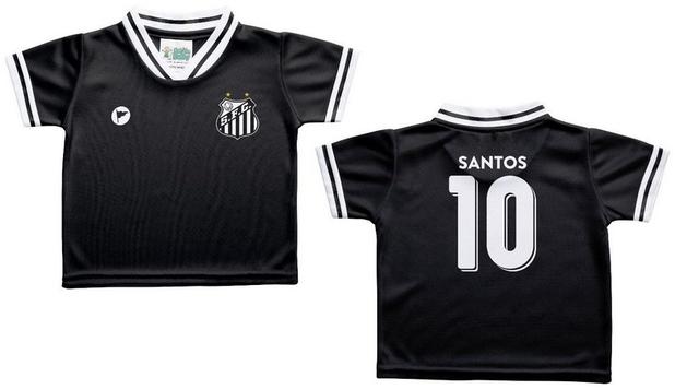 Camiseta Bebê Santos Preta - Torcida Baby Menor preço em Camiseta Bebê Santos Preta - Torcida Baby