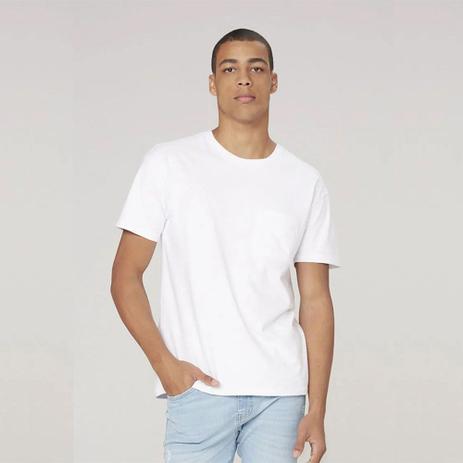 camiseta lisa com bolso