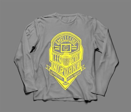 camisa nirvana manga longa