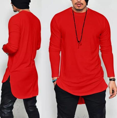 camisa oversized longline masculina
