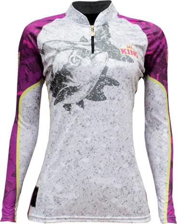 Camiseta camisa pesca feminina protecao solar uv50+ king brasil Menor preço em Camiseta camisa pesca feminina protecao solar uv50+ king brasil