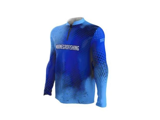 camisa de pesca azul