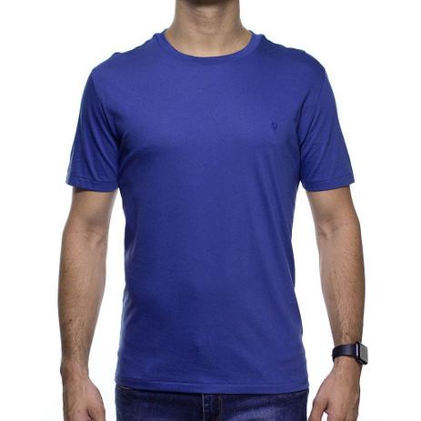Camiseta de Malha VR Azul Básica em Algodão Pima Menor preço em Camiseta de Malha VR Azul Básica em Algodão Pima