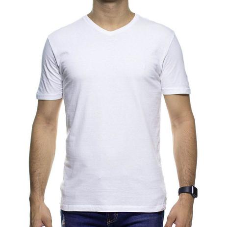 Camiseta de Malha VR Branca Basica Gola V 100 Algodão Menor preço em Camiseta de Malha VR Branca Basica Gola V 100 Algodão