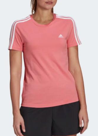 camiseta 3 stripes adidas rosa