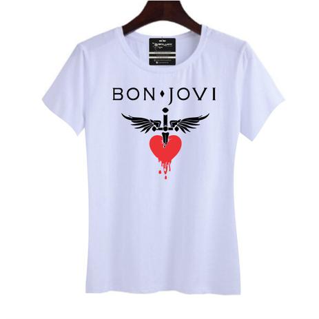 Camiseta bon jovi feminina Clearance