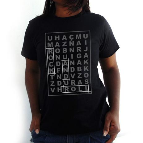 camiseta feminina rock in roll