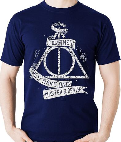 Camiseta Harry Potter Relíquias Da Morte Geek Camisa Blusa Menor preço em Camiseta Harry Potter Relíquias Da Morte Geek Camisa Blusa
