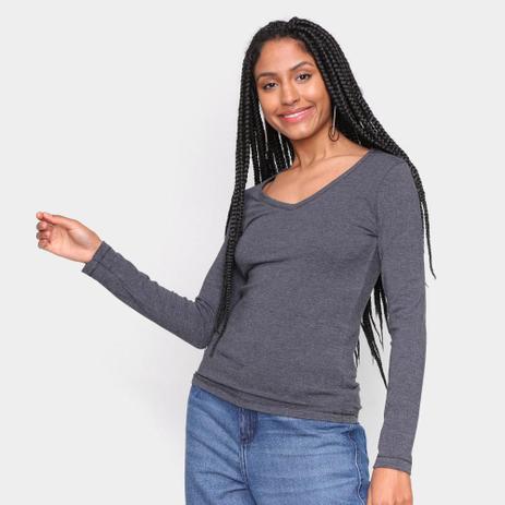 camiseta feminina manga longa hering