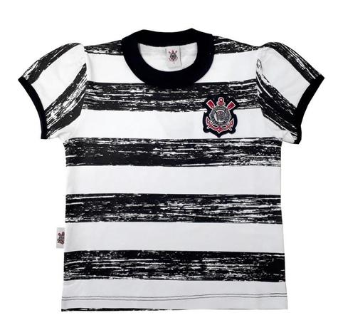 Camiseta Infantil Corinthians Listras Feminina Oficial - Torcida baby Menor preço em Camiseta Infantil Corinthians Listras Feminina Oficial - Torcida baby