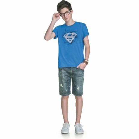 Camiseta Infantil Liga da Justiça Super Homem Escudo - Romitex Menor preço em Camiseta Infantil Liga da Justiça Super Homem Escudo - Romitex