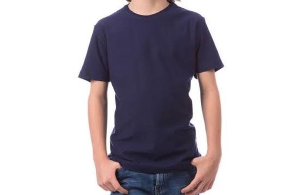 camiseta poliester azul marinho