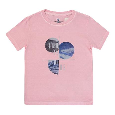 Camiseta Infantil Masculino Manga Curta Estampado Rosa - Vr kids Menor preço em Camiseta Infantil Masculino Manga Curta Estampado Rosa - Vr kids