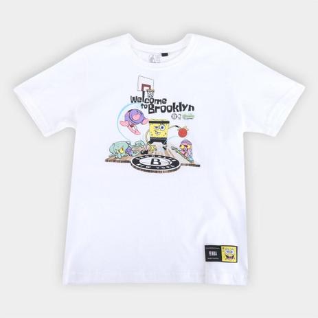 Camiseta Juvenil NBA Brooklyn Nets Bob Esponja Masculina Menor preço em Camiseta Juvenil NBA Brooklyn Nets Bob Esponja Masculina