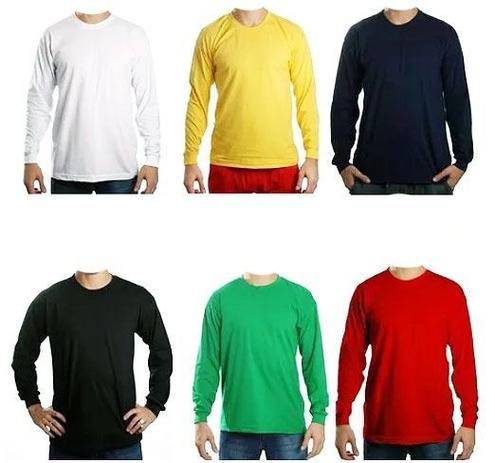 camiseta manga comprida lisa