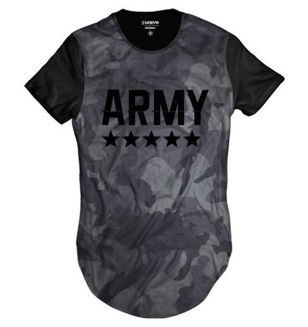 camiseta longline masculina camuflada