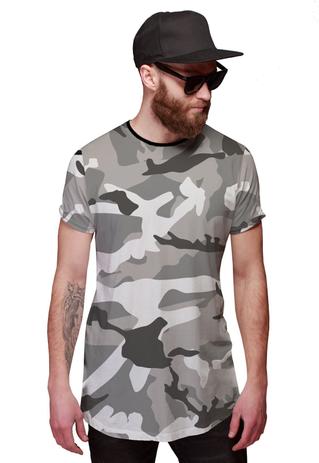 camiseta camuflada longline