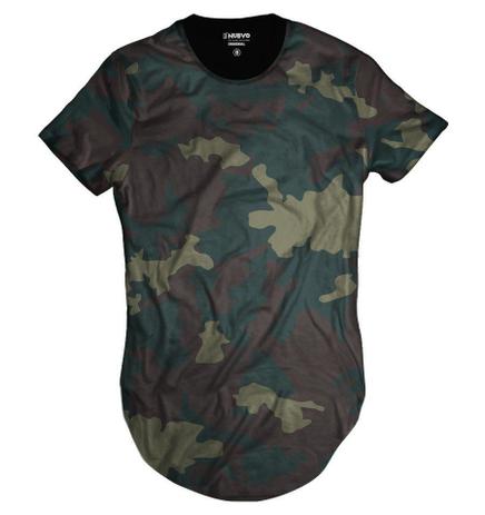 camiseta camuflada longline