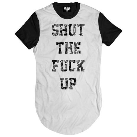 Camiseta Longline Shut The Fk Up - Skull clothing Menor preço em Camiseta Longline Shut The Fk Up - Skull clothing