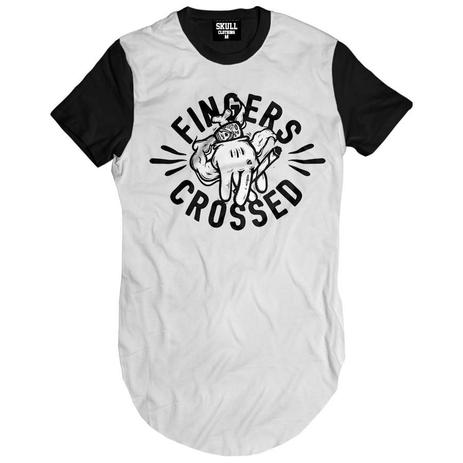 Camiseta Longline Smoke Fingers - Skull clothing Menor preço em Camiseta Longline Smoke Fingers - Skull clothing