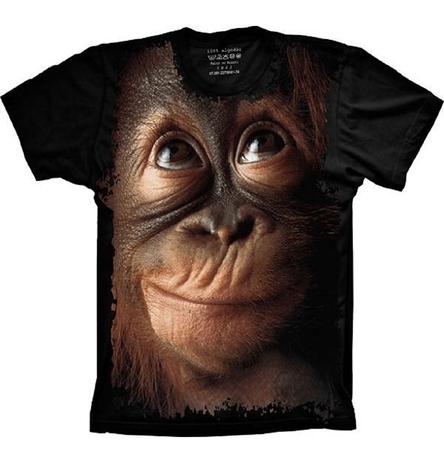 camisa com estampa de macaco