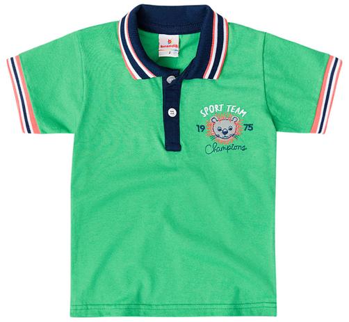 Camiseta Manga Curta Gola Polo Infantil Verde Leão Brandili Menor preço em Camiseta Manga Curta Gola Polo Infantil Verde Leão Brandili