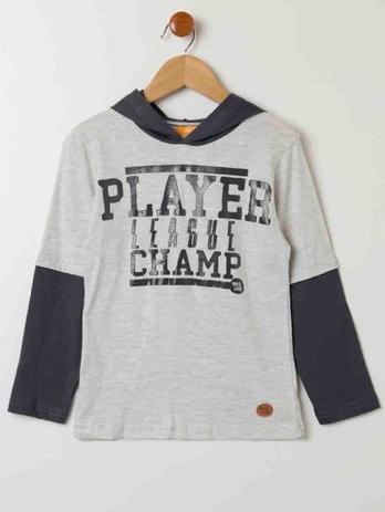camiseta manga longa com capuz infantil