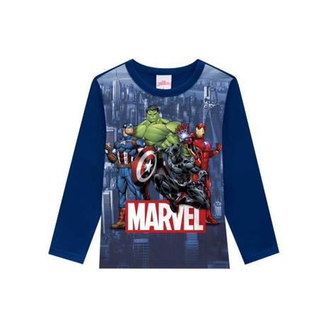 camiseta manga longa marvel