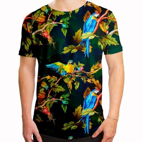 Camiseta Masculina Longline Swag Araras Estampa Digital - Over fame é boa?