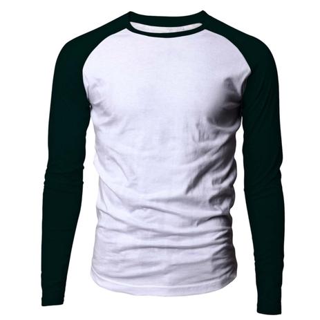 camiseta branca com a manga preta