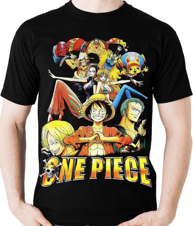 Camiseta Infantil com Estampa de Luffy One Piece - Tam 5 a 14 anos Branco