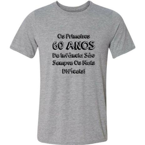 Camiseta Os Primeiros 60 Anos Aniversário Idade Sessenta - Gv Varejo - Outros Moda E Acessórios - Magazine Luiza