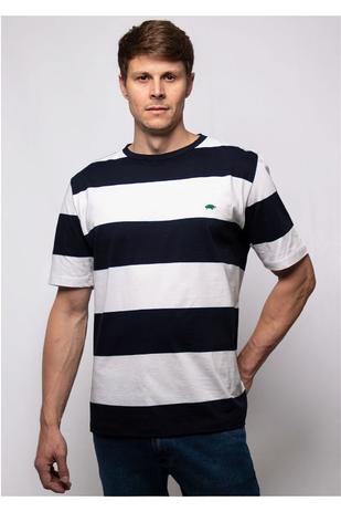 camiseta listrada azul marinho