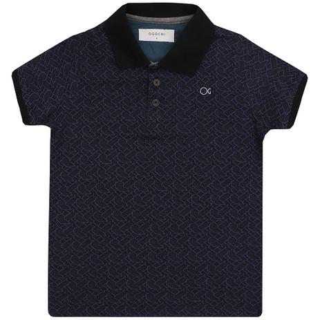 Camiseta Polo Infantil Masculino Jacquard - Ogochi Menor preço em Camiseta Polo Infantil Masculino Jacquard - Ogochi