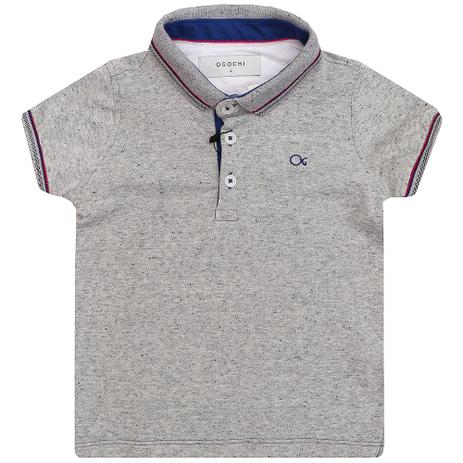 Camiseta Polo Infantil Masculino Manga Curta Cinza Mescla - Ogochi Menor preço em Camiseta Polo Infantil Masculino Manga Curta Cinza Mescla - Ogochi
