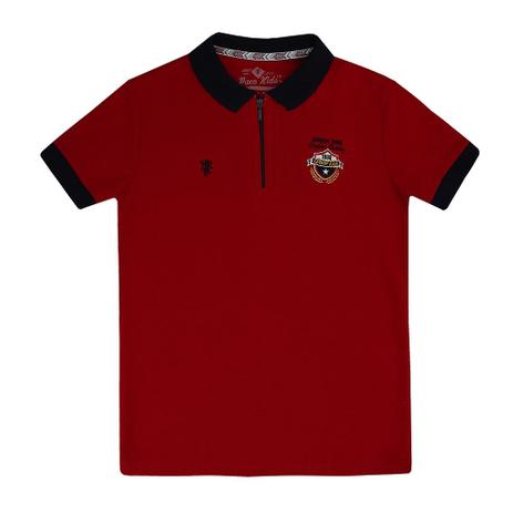 Camiseta Polo Teen Manga Curta com ziper - Paco kids Menor preço em Camiseta Polo Teen Manga Curta com ziper - Paco kids