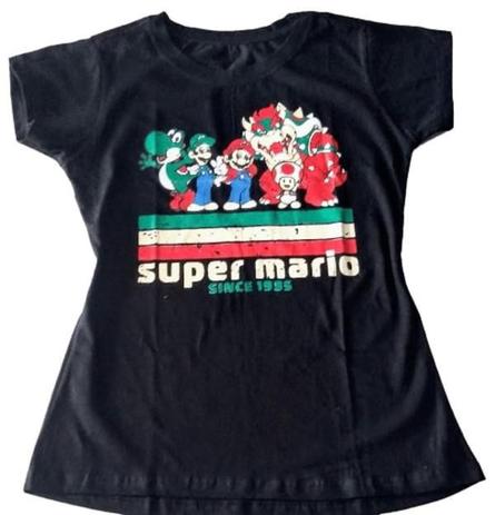 camiseta feminina mario