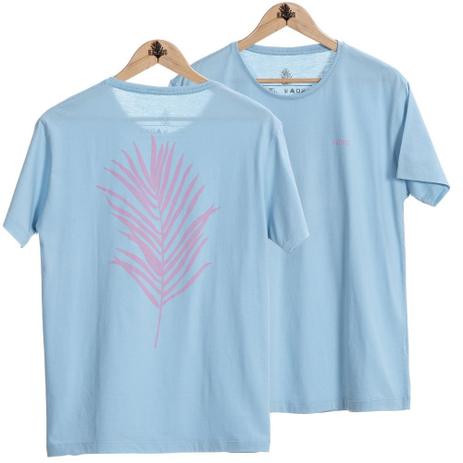 camiseta azul frente e costas