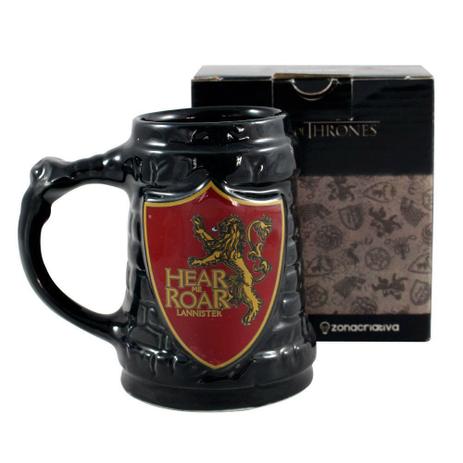 Caneca 3d 500ml Got Lanniister Escudo Zona Criativa Menor preço em Caneca 3d 500ml Got Lanniister Escudo Zona Criativa