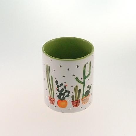 Caneca C/ Desenho De Cacto 330Ml - Mundi- cismar Menor preço em Caneca C/ Desenho De Cacto 330Ml - Mundi- cismar