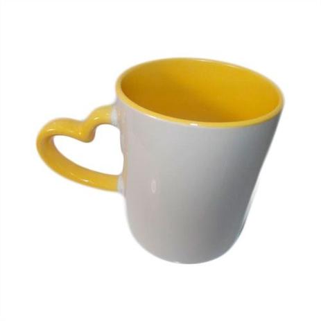 Caneca Cerâmica Branca Com Alça  de Coração e Interior em Amarelo 325ml Resinada P/ Sublimação  (B115) - 36 Unidades (Ca - Mecolour shopvirtua3000 é boa?