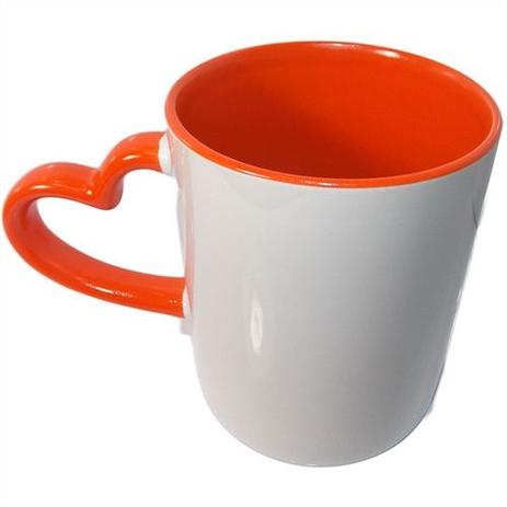 Caneca Cerâmica Branca Com Alça de Coração e Interior em Laranja 325ml Resinada P/ Sublimação (B114) - 36 Unidades (Ca - Mecolour shopvirtua3000 Menor preço em Caneca Cerâmica Branca Com Alça de Coração e Interior em Laranja 325ml Resinada P/ Sublimação (B114) - 36 Unidades (Ca - Mecolour shopvirtua3000